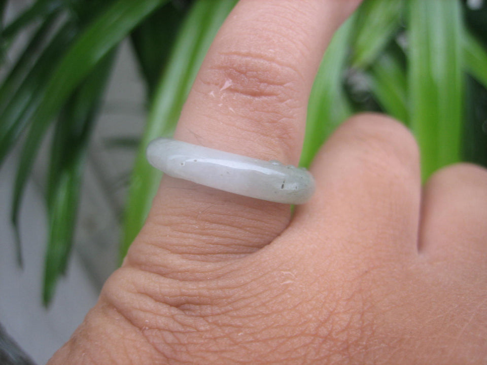 Natural Jadeite Jade ring Thailand jewelry stone mineral size 6.75 US  EA 009