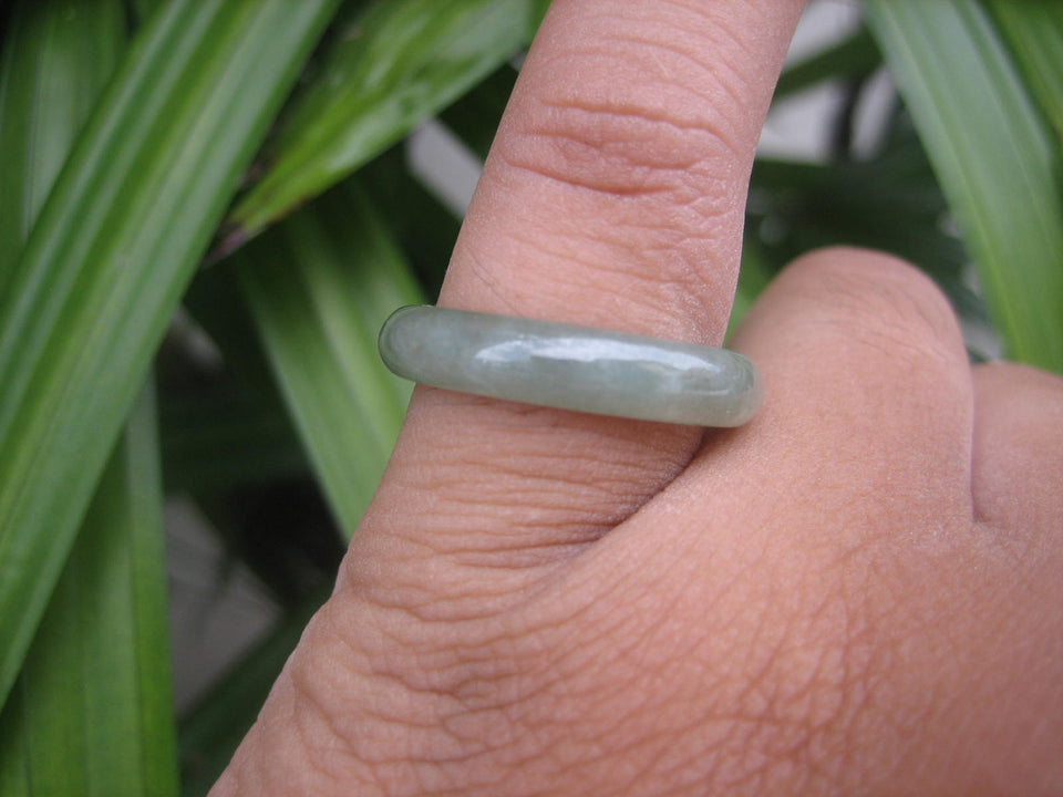 Natural Jadeite Jade ring Thailand jewelry stone mineral size 7 US  EA 011