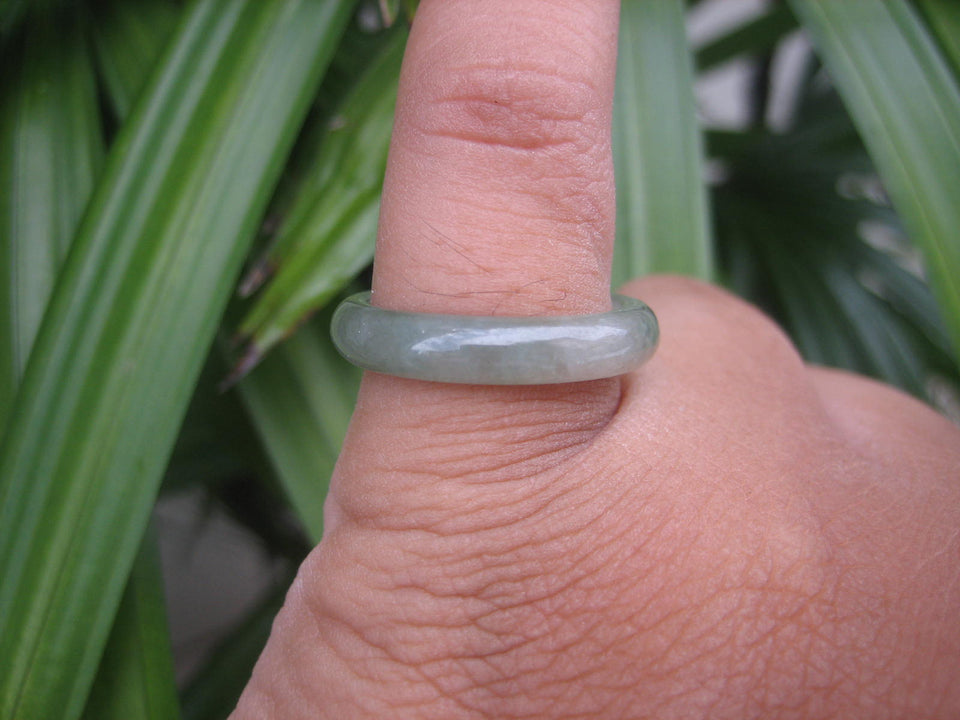 Natural Jadeite Jade ring Thailand jewelry stone mineral size 7 US  EA 011