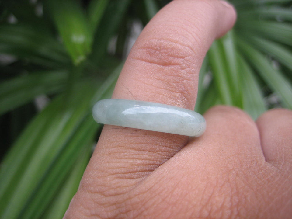 Natural Jadeite Jade ring Thailand jewelry stone mineral size 7 US  EA 012