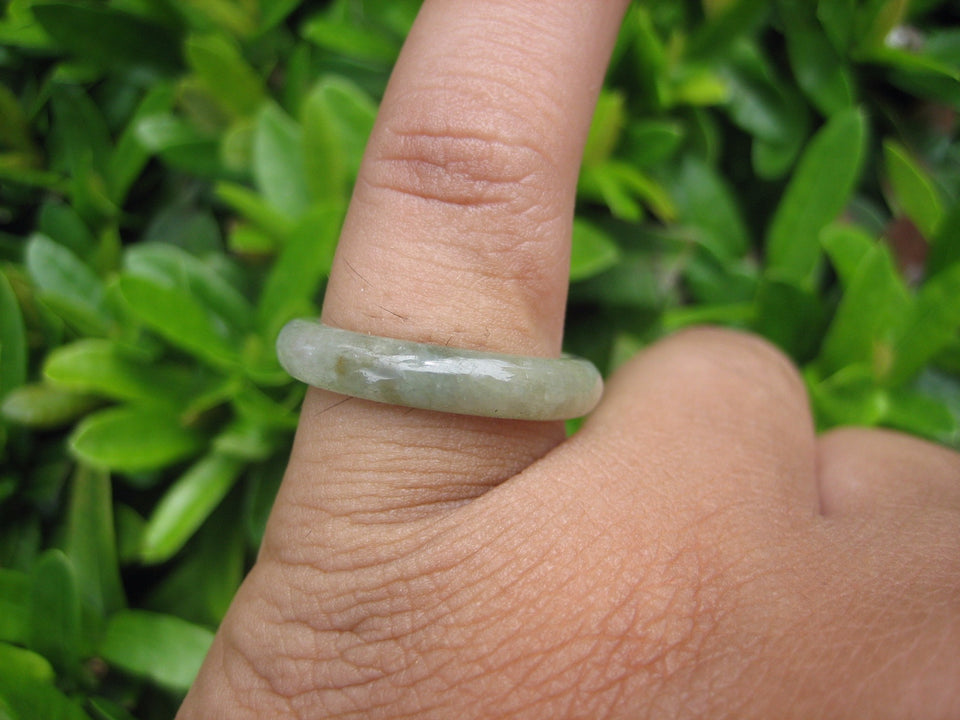 Natural Jadeite Jade ring Thailand jewelry stone mineral size 7 US  EB 002