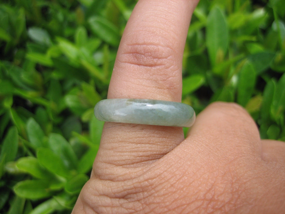 Natural Jadeite Jade ring Thailand jewelry stone mineral size 6.75 US  EB 010