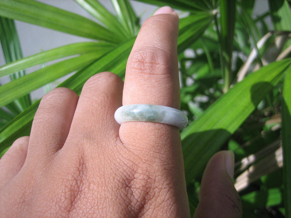 Natural Jadeite Jade ring Thailand jewelry stone mineral size  9.25 US  EA 037