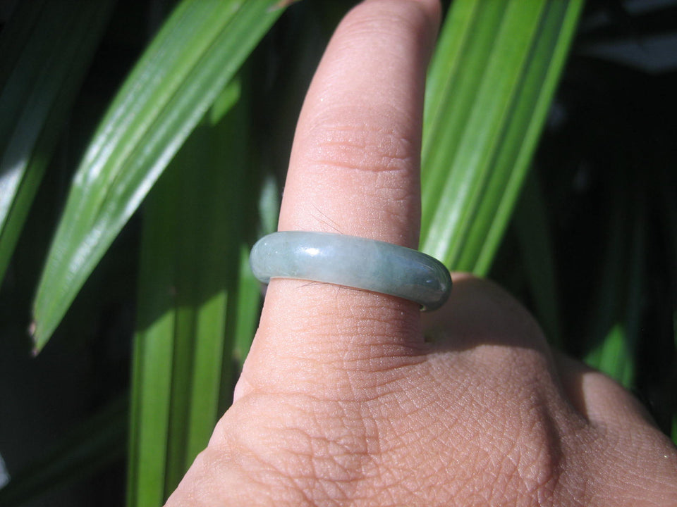 Natural Jadeite Jade ring Thailand jewelry stone mineral size  7.25 US  EA 029