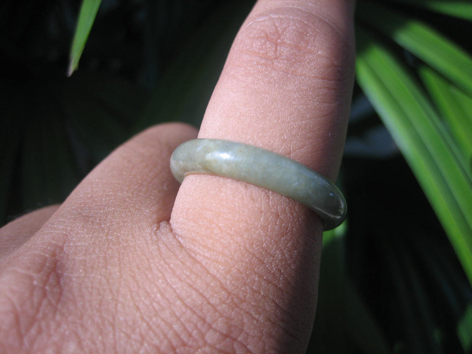 Natural Jadeite Jade ring Thailand jewelry stone mineral size  9.5 US  EA 028