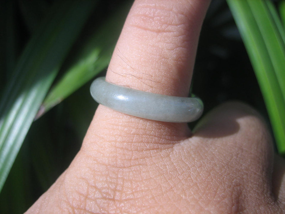 Natural Jadeite Jade ring Thailand jewelry stone mineral size  7.25 US  EA 024