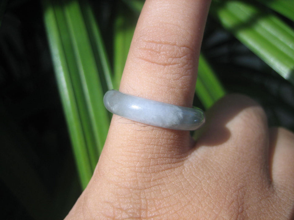 Natural Jadeite Jade ring Thailand jewelry stone mineral size  7 US  EA 023