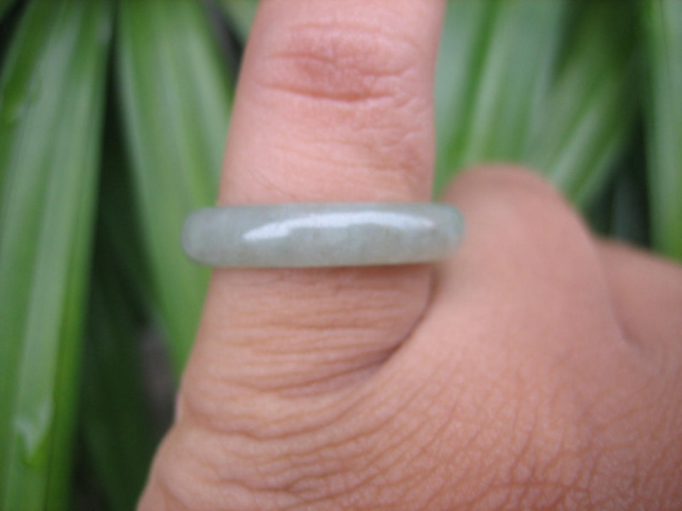 Natural Jadeite Jade ring Thailand jewelry stone mineral size 7 US  EA 069