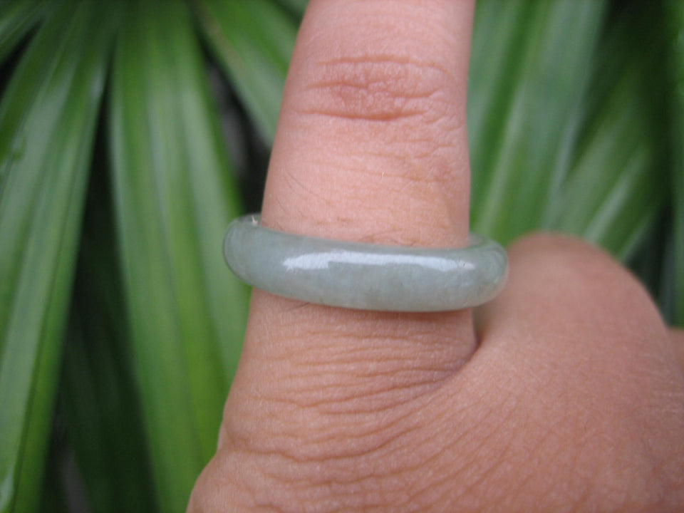 Natural Jadeite Jade ring Thailand jewelry stone mineral size 7 US  EA 069
