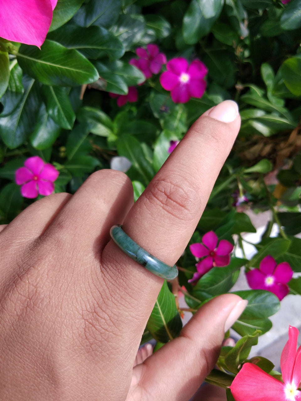 Natural Jadeite Jade ring Thailand jewelry stone mineral size  9.75 US  EB 063