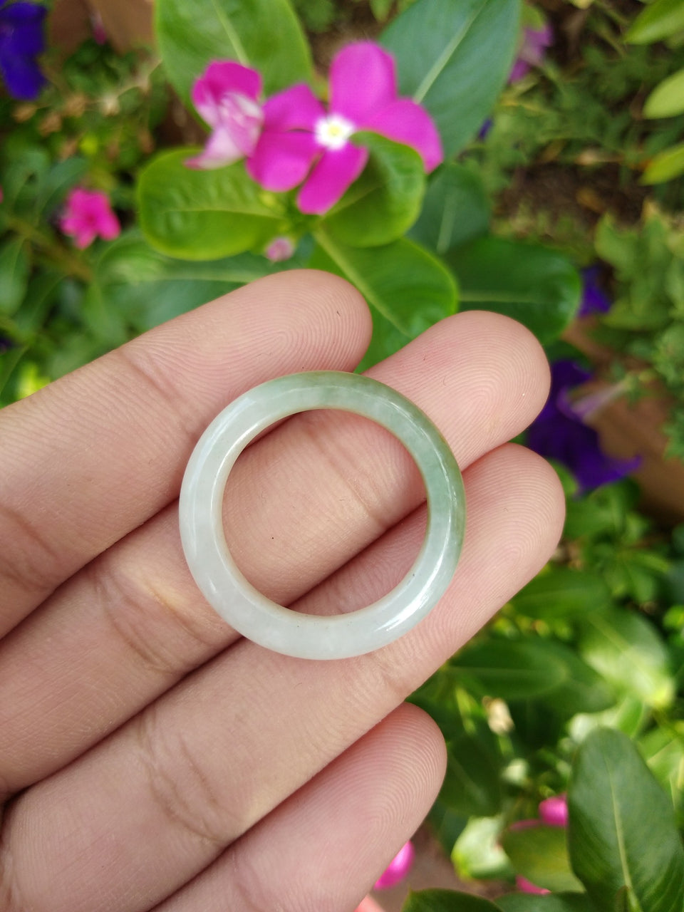 Natural Jadeite Jade ring Thailand jewelry stone mineral size  10.5 US  EB 065