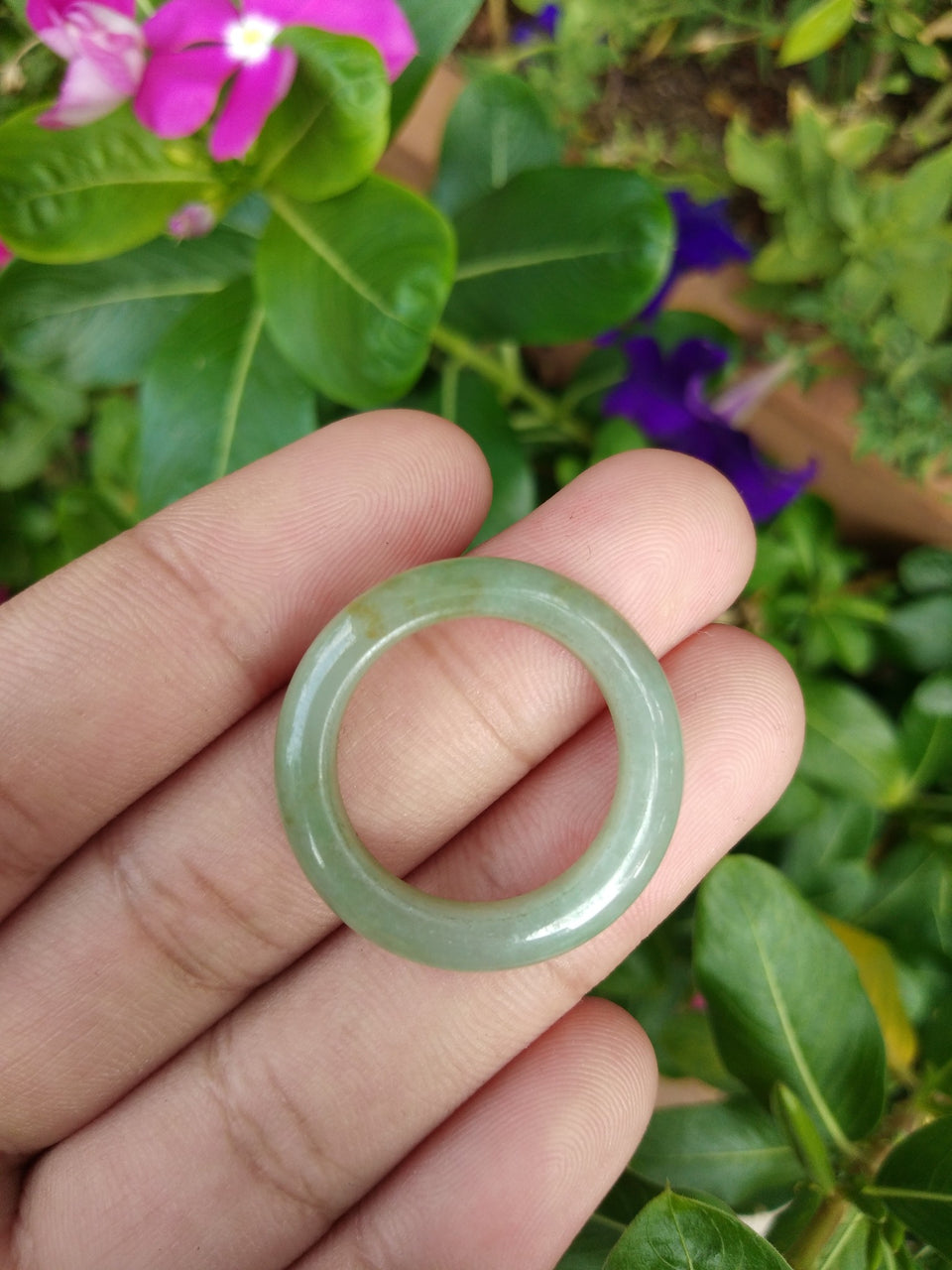 Natural Jadeite Jade ring Thailand jewelry stone mineral size  9.25 US  EB 069