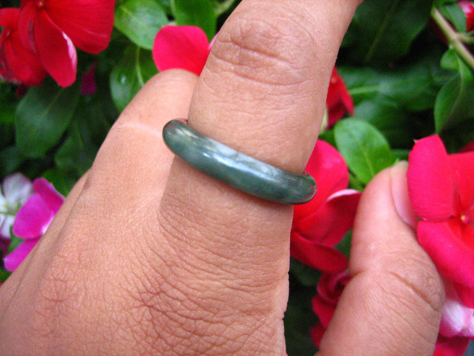 Natural Jadeite Jade ring Thailand jewelry stone mineral size  9.25 US  EB 086
