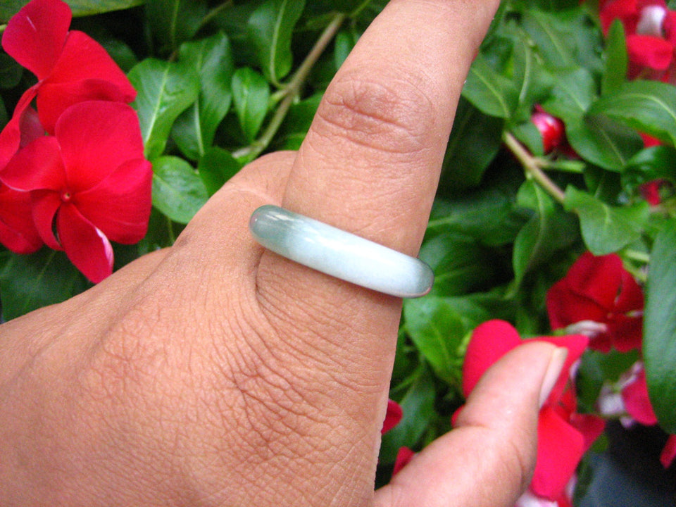 Natural Jadeite Jade ring Thailand jewelry stone mineral size  10.25 US  EB 081
