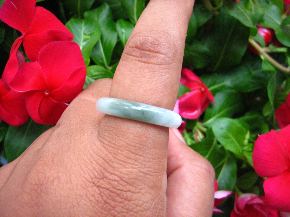 Natural Jadeite Jade ring Thailand jewelry stone mineral size  9.25 US  EB 082