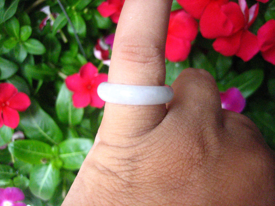 Natural Jadeite Jade ring Thailand jewelry stone mineral size  7 US  EB 097
