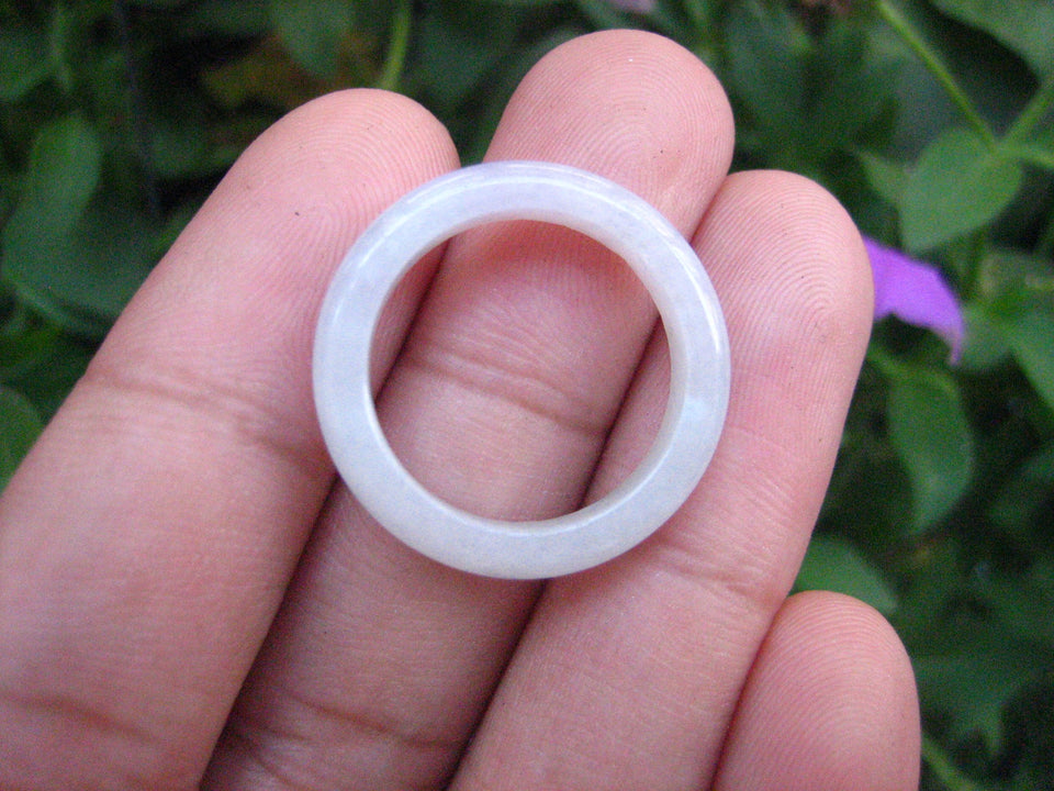 Natural Jadeite Jade ring Thailand jewelry stone mineral size  6.5 US  EB 110
