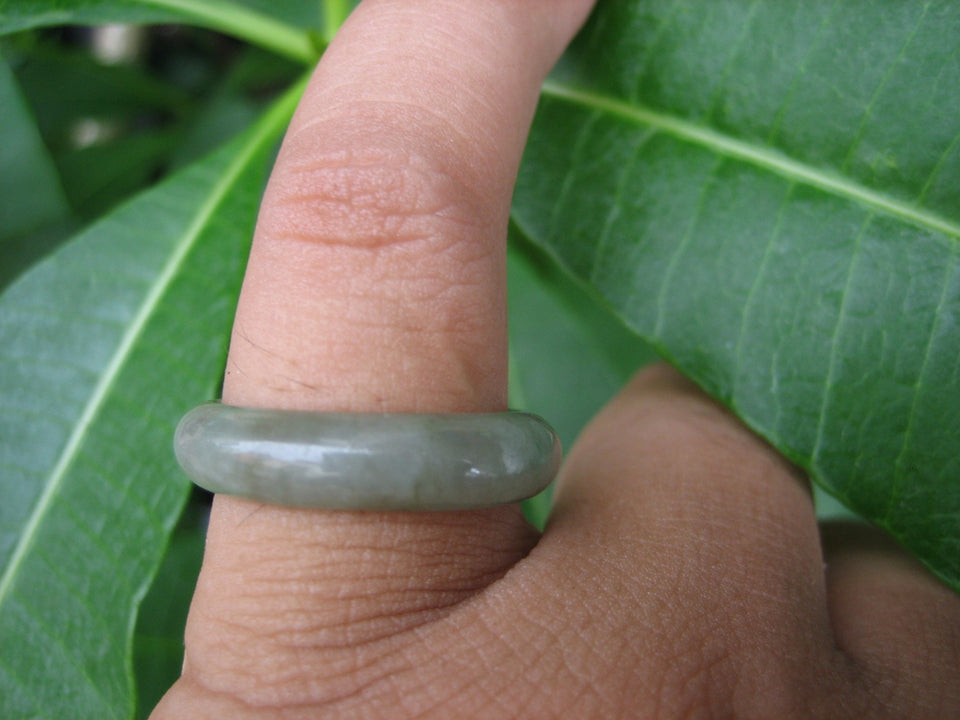 Natural Jadeite Jade ring Thailand jewelry stone mineral size  7.25 US  EB 031