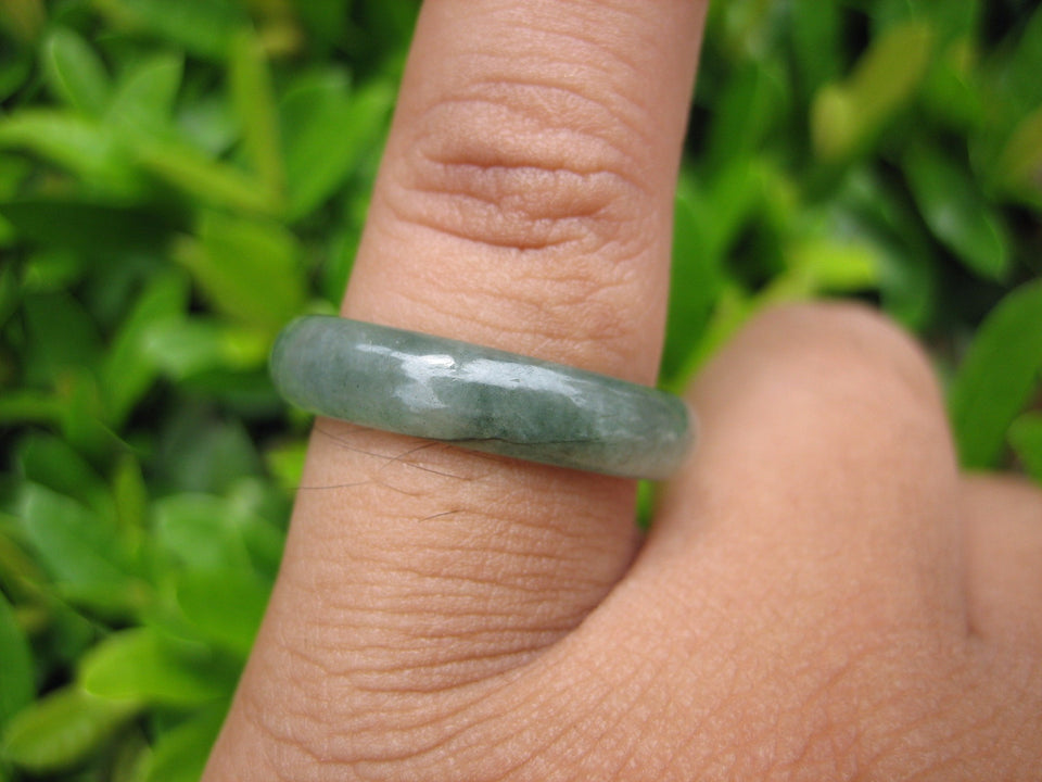 Natural Jadeite Jade ring Thailand jewelry stone mineral size  6.75 US  EB 036