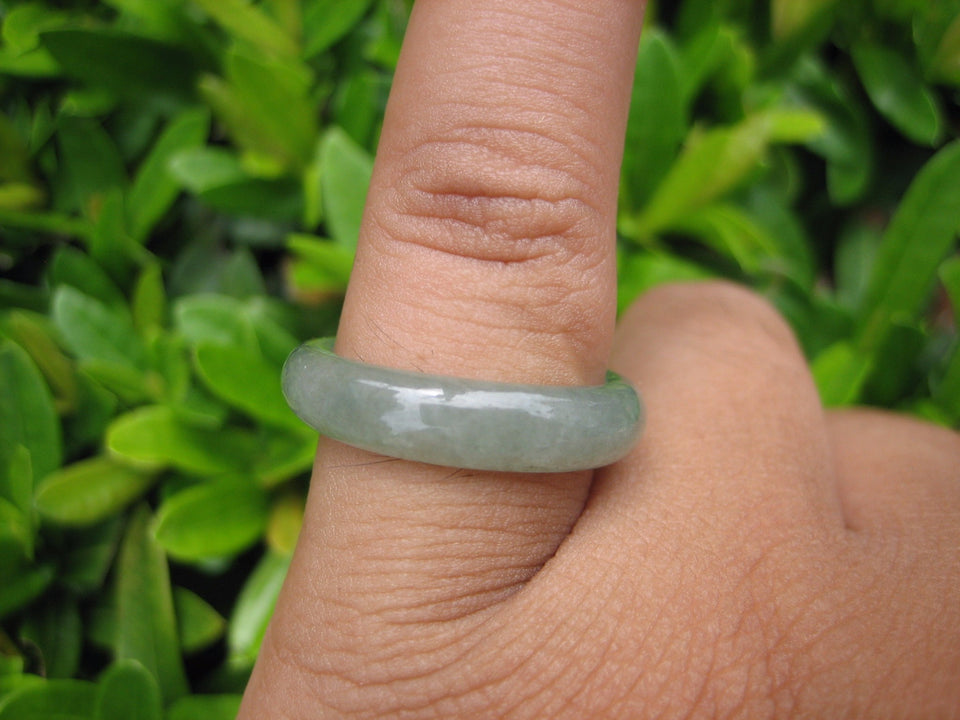 Natural Jadeite Jade ring Thailand jewelry stone mineral size  6.75 US  EB 036