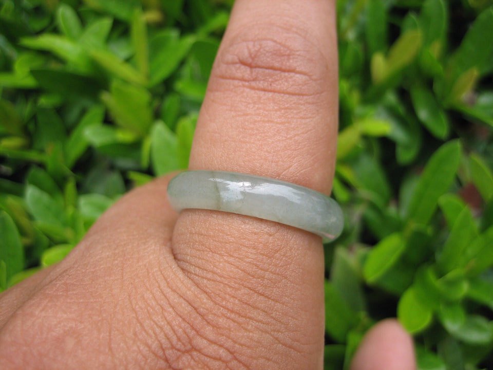 Natural Jadeite Jade ring Thailand jewelry stone mineral size  9.5 US  EB 035
