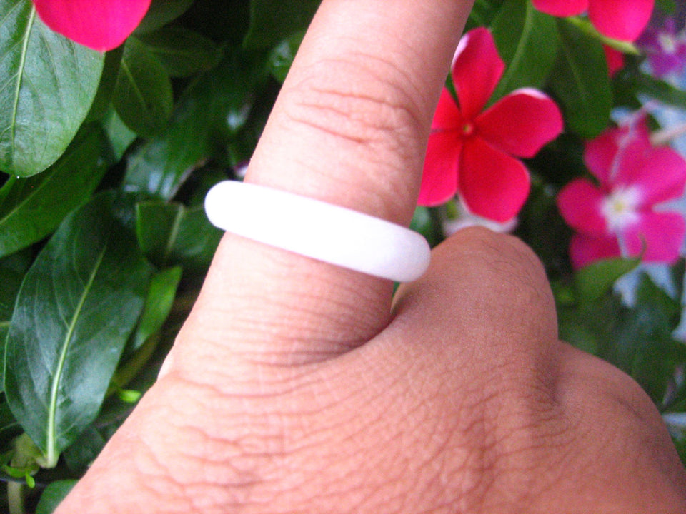 Natural Jadeite Jade ring Thailand jewelry stone mineral size  6.5 US  EB 106
