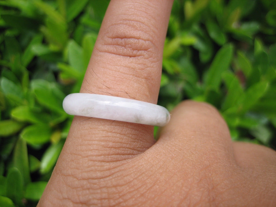 Natural Jadeite Jade ring Thailand jewelry stone mineral size  7.25 US  EB 039