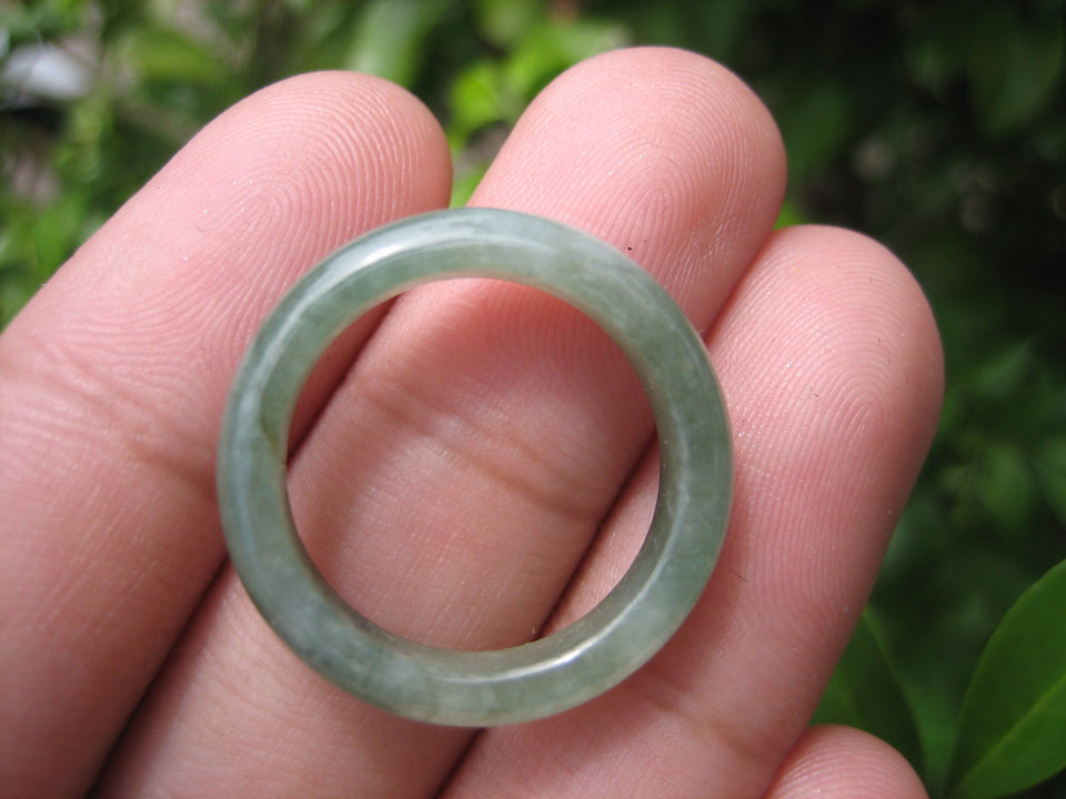 Natural Jadeite Jade ring Thailand jewelry stone mineral size  7 US  EB 048