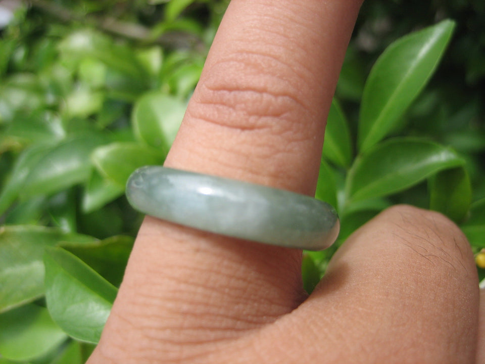 Natural Jadeite Jade ring Thailand jewelry stone mineral size  7 US  EB 048