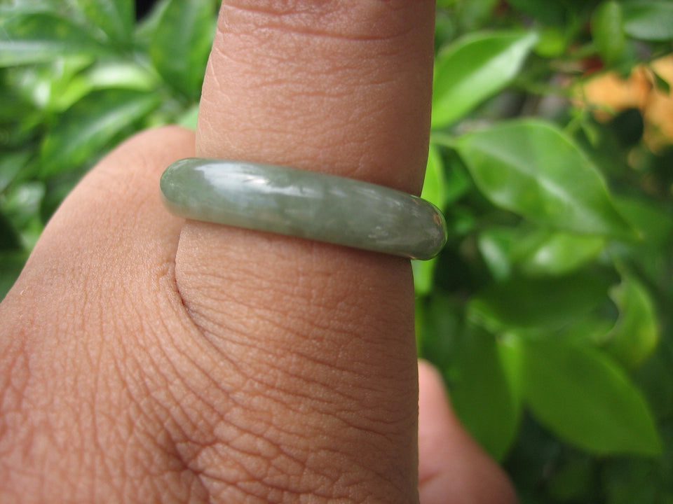 Natural Jadeite Jade ring Thailand jewelry stone mineral size  9.5 US  EB 046