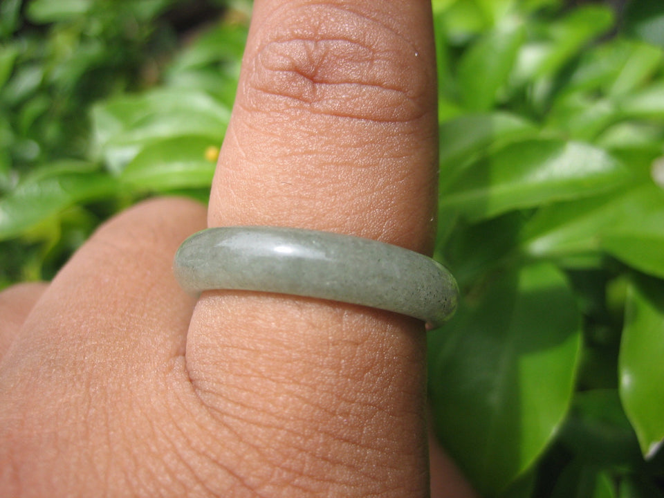 Natural Jadeite Jade ring Thailand jewelry stone mineral size  9.5 US  EB 045