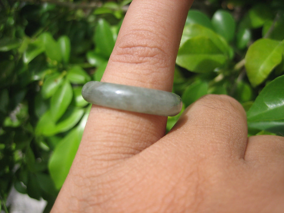 Natural Jadeite Jade ring Thailand jewelry stone mineral size  7.25 US  EB 044