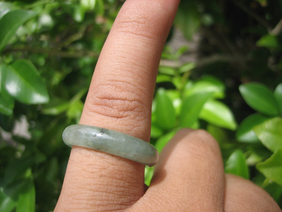 Natural Jadeite Jade ring Thailand jewelry stone mineral size  6.75 US  EB 042