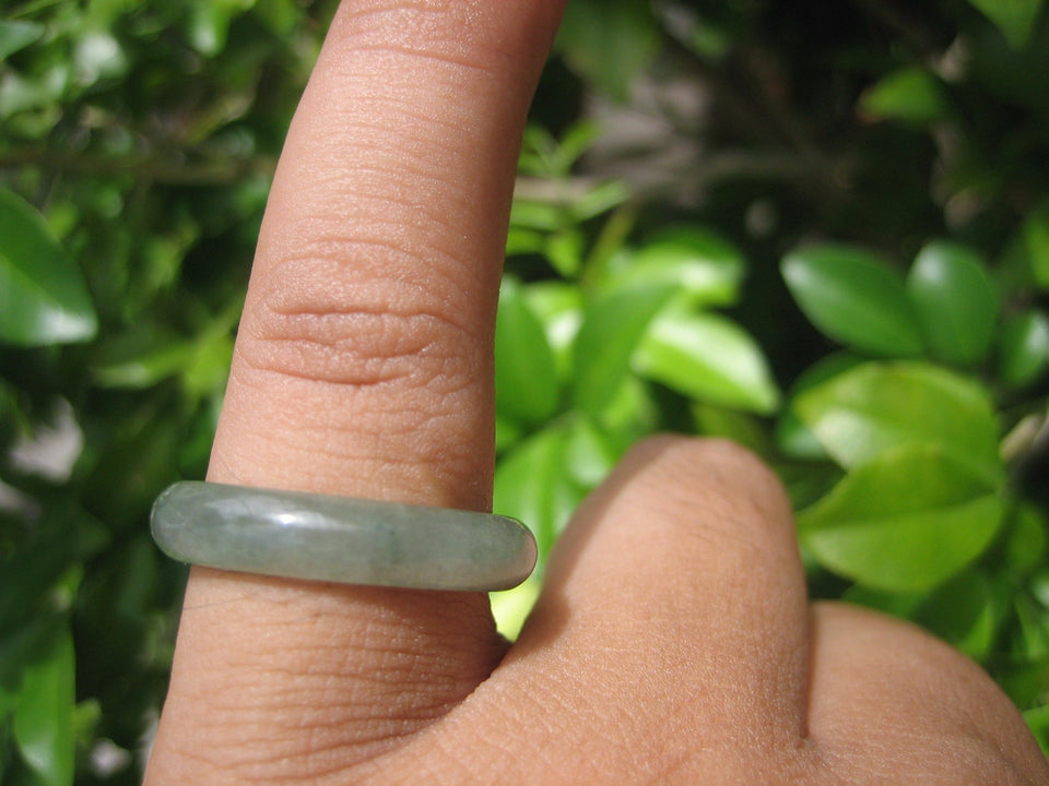 Natural Jadeite Jade ring Thailand jewelry stone mineral size  6.75 US  EB 042