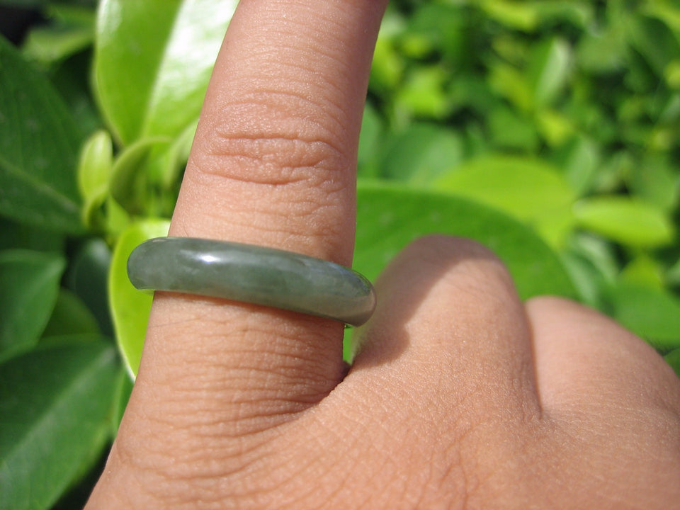 Natural Jadeite Jade ring Thailand jewelry stone mineral size  7.25 US  EB 050