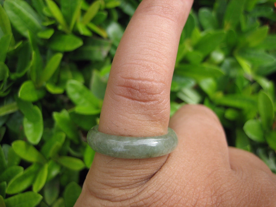 Natural Jadeite Jade ring Thailand jewelry stone mineral size  7 US  EB 057