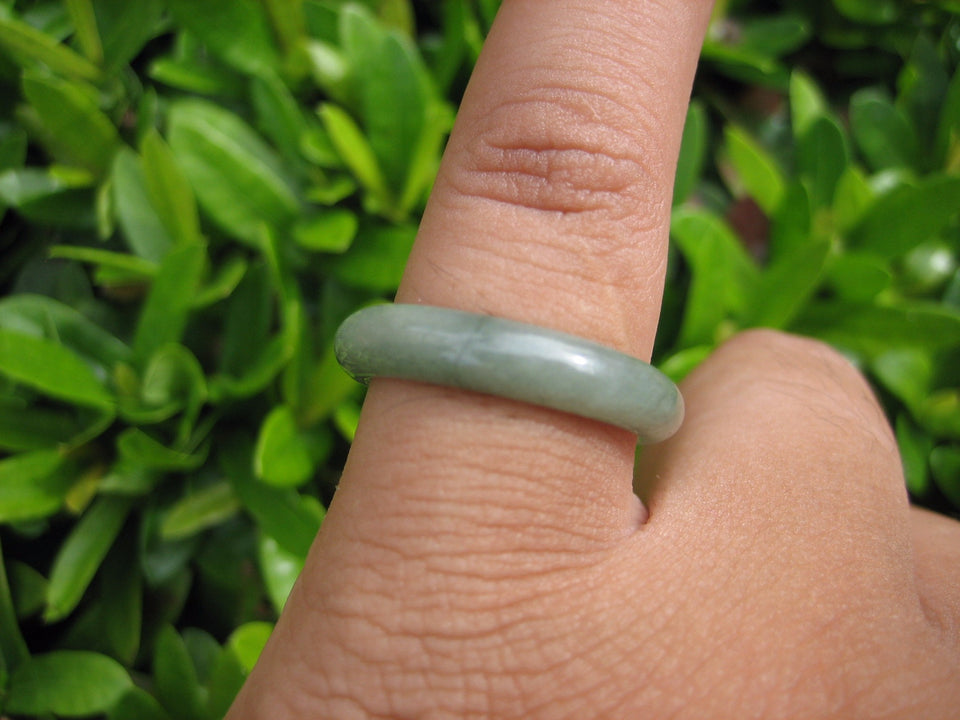 Natural Jadeite Jade ring Thailand jewelry stone mineral size  7.25 US  EB 059