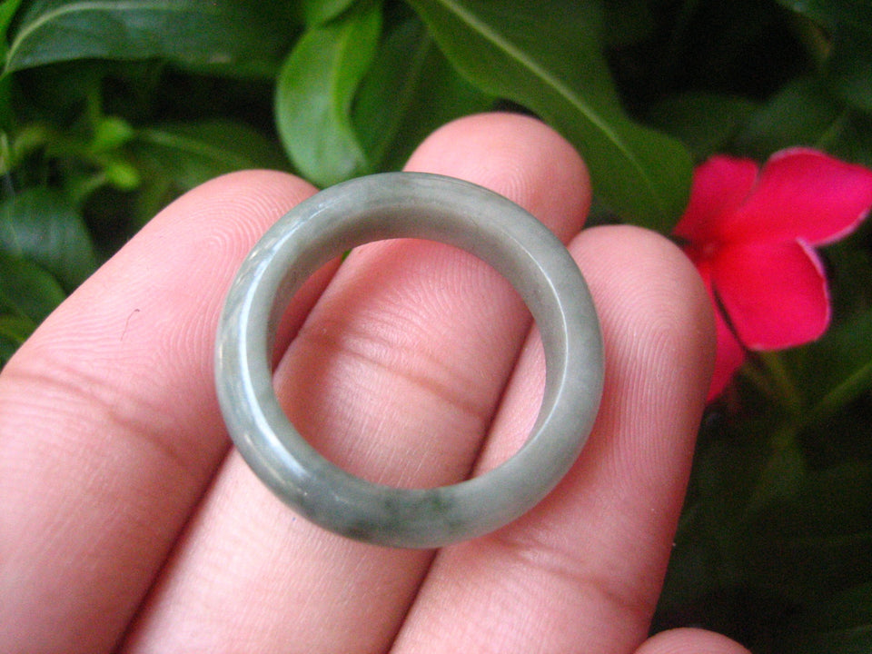 Large Natural Jadeite Jade Ring Thailand Jewelry Art Size 7 EB 493