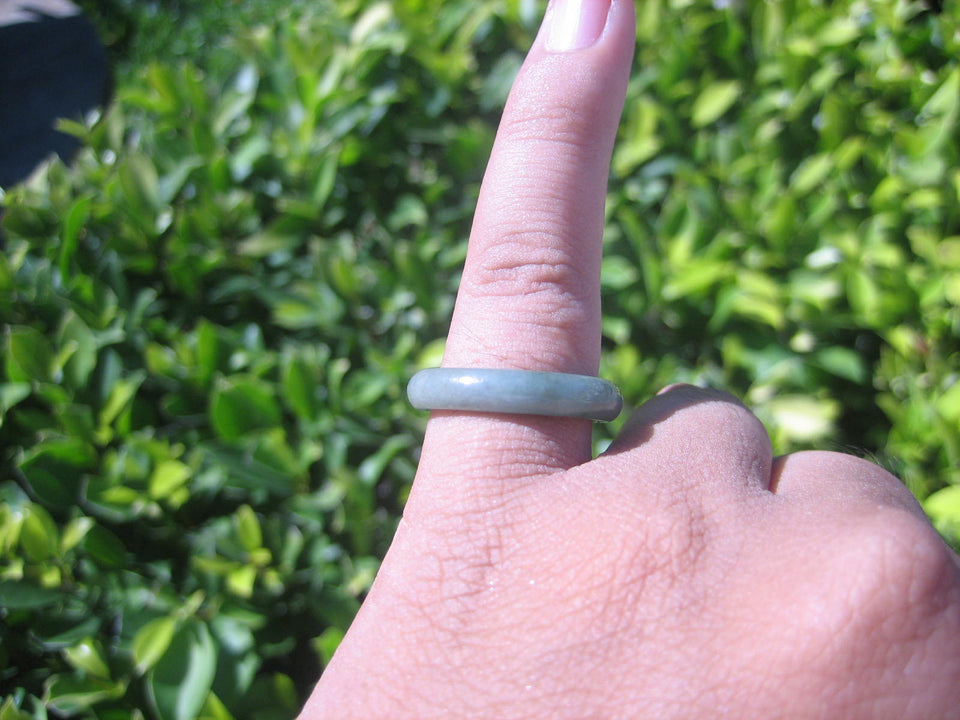 Natural Jadeite Jade ring Thailand jewelry stone mineral size 7 US   E 5940