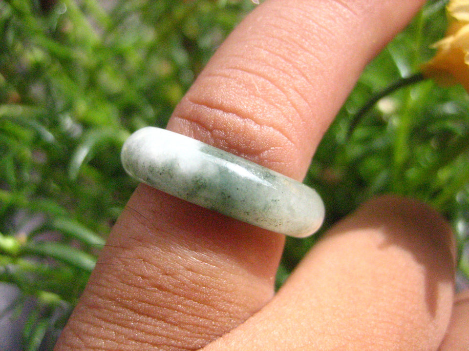 Large Natural Jadeite Jade Ring Thailand Jewelry Art Size 4.75 EB 525