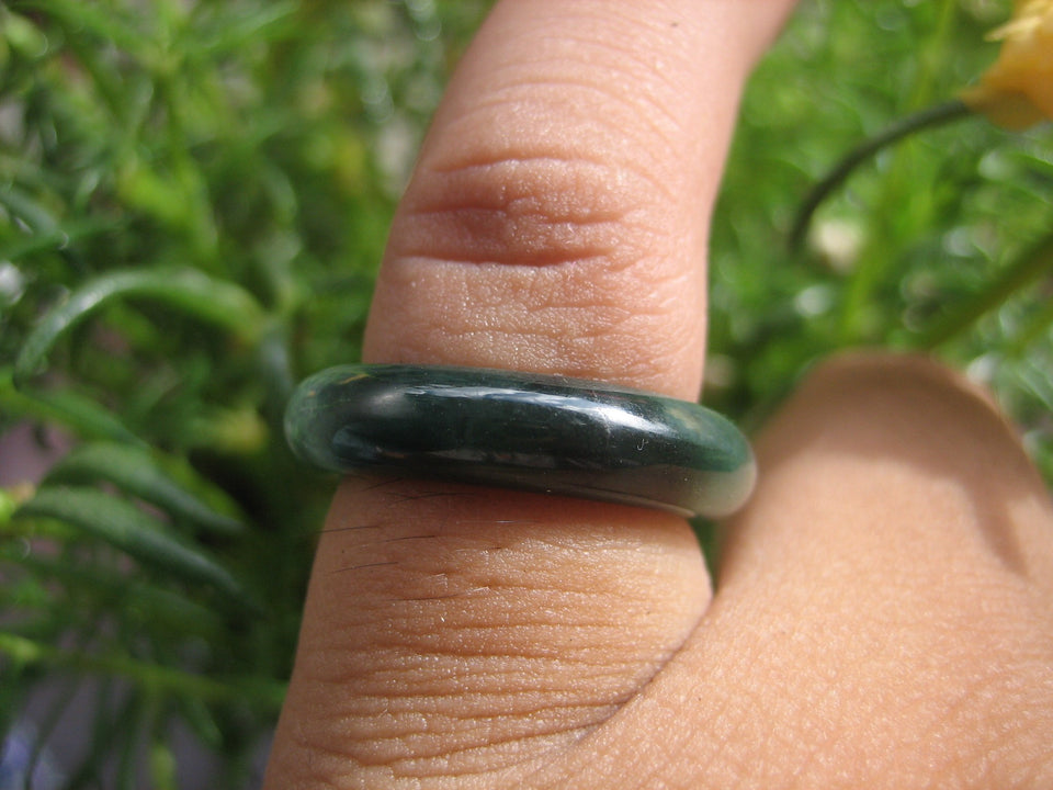 Large Natural Jadeite Jade Ring Thailand Jewelry Art Size 4.75 EB 520