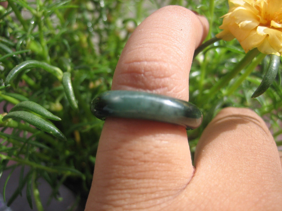 Large Natural Jadeite Jade Ring Thailand Jewelry Art Size 4.75 EB 520