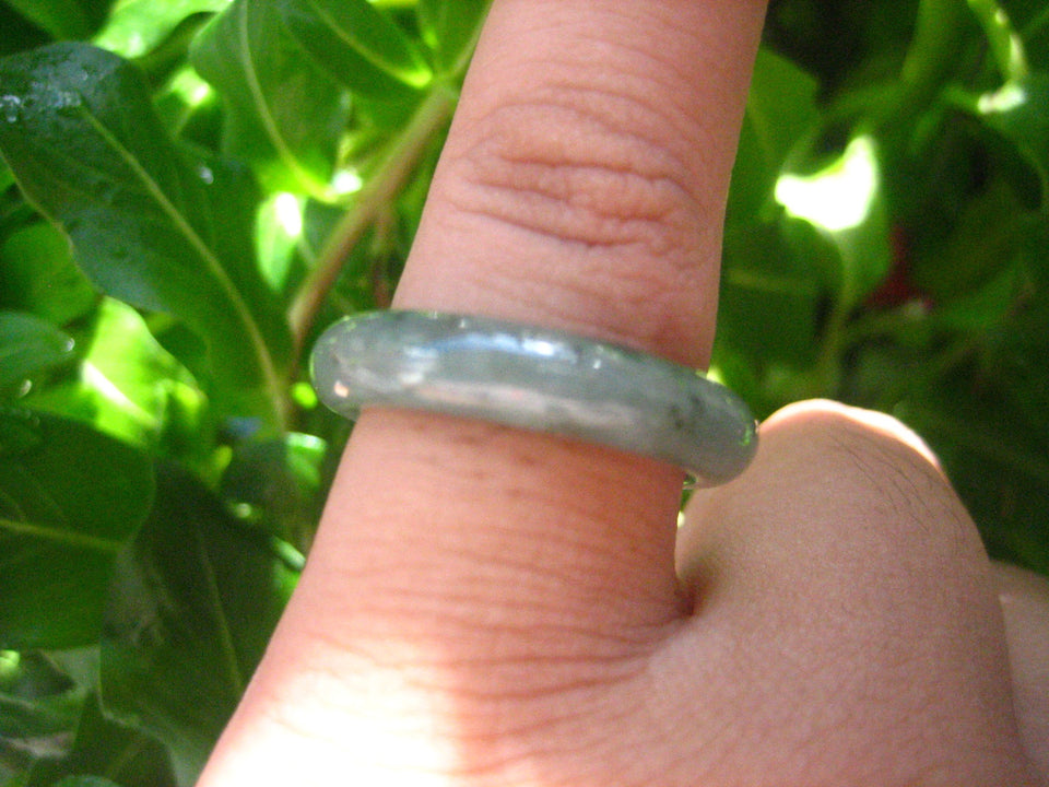 Large Natural Jadeite Jade Ring Thailand Jewelry Art Size 7 EB 531