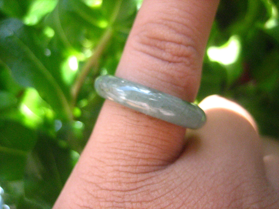 Large Natural Jadeite Jade Ring Thailand Jewelry Art Size 7 EB 531