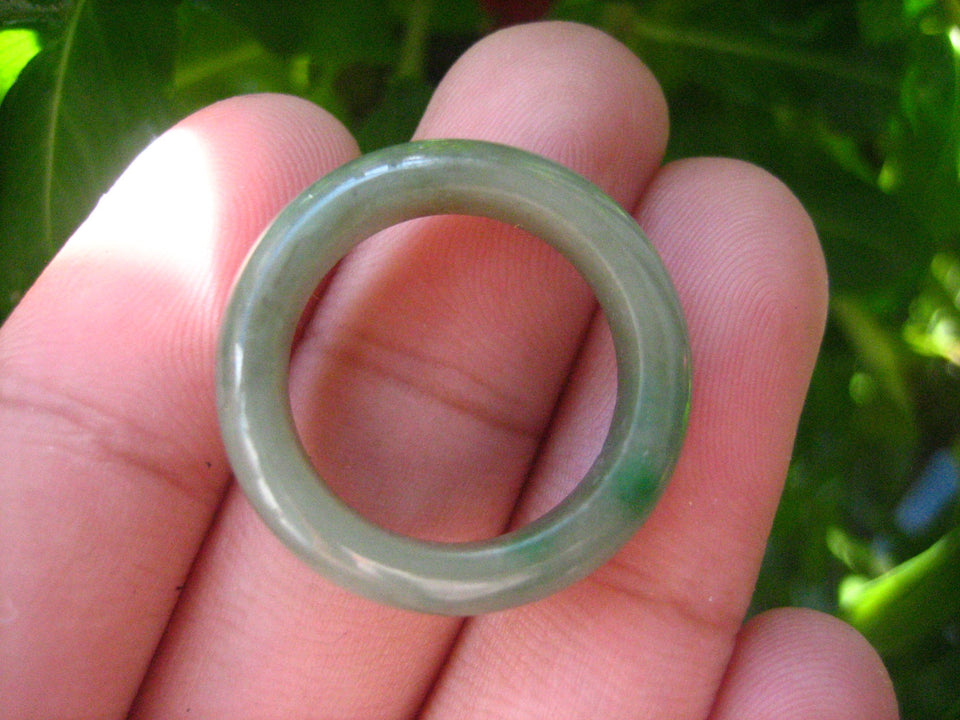 Natural Jadeite Jade Ring Thailand Jewelry Art Size 6.75 EB 532