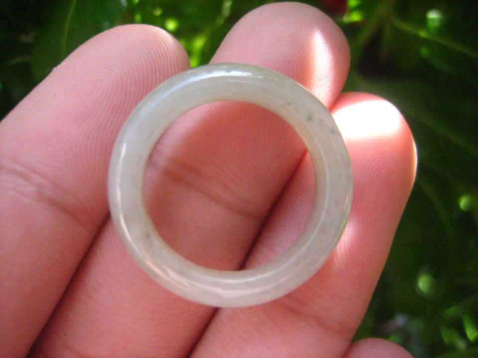 Natural Jadeite Jade Ring Thailand Jewelry Art Size 6.75 EB 534