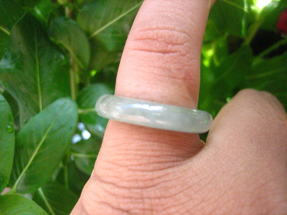 Natural Jadeite Jade Ring Thailand Jewelry Art Size 6.75 EB 535