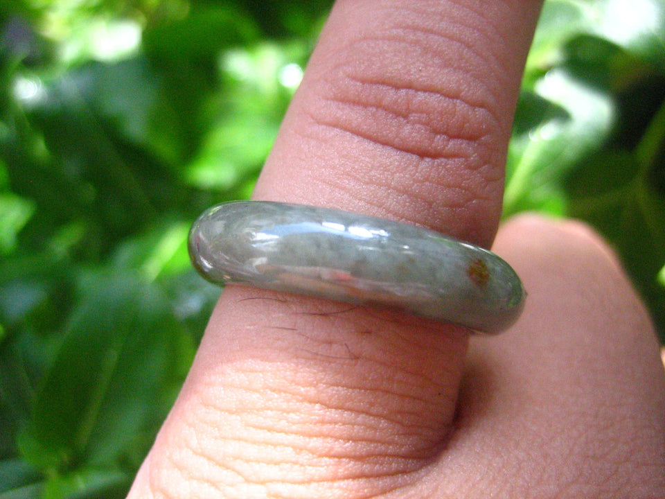 Large Natural Jadeite Jade Ring Thailand Jewelry Art Size 6.75 EB 529