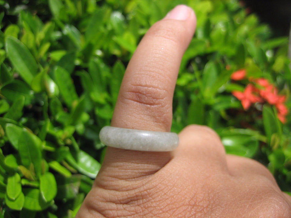 Natural Jadeite Jade ring Thailand jewelry stone mineral size 6.75 US  EA 071