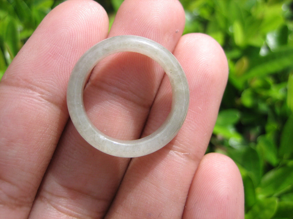 Natural Jadeite Jade ring Thailand jewelry stone mineral size 6.75 US  EA 071